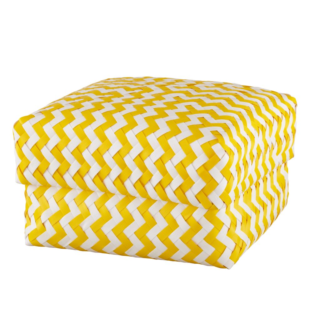 Large Zig Zag Basket (Yellow)
