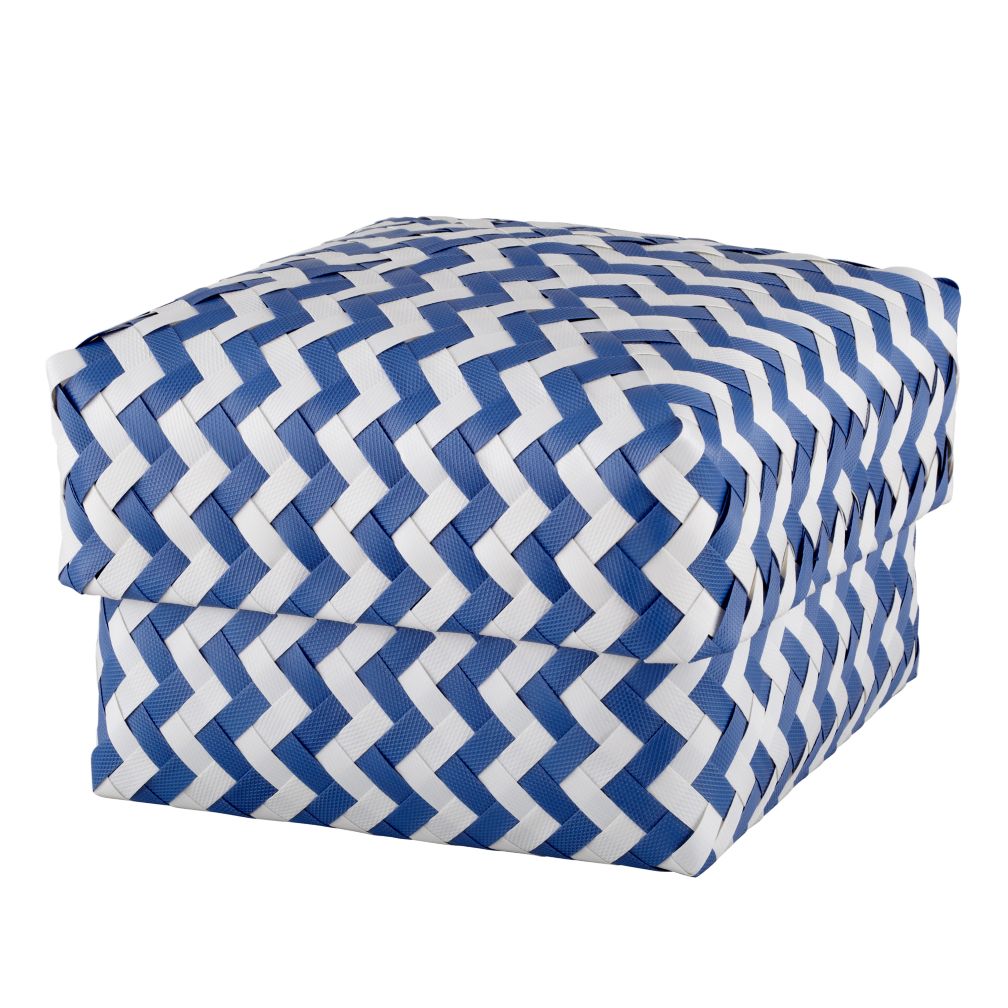 Medium  Zig Zag Basket (Blue)