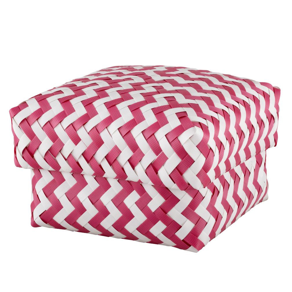 Medium Zig Zag Basket (Pink)