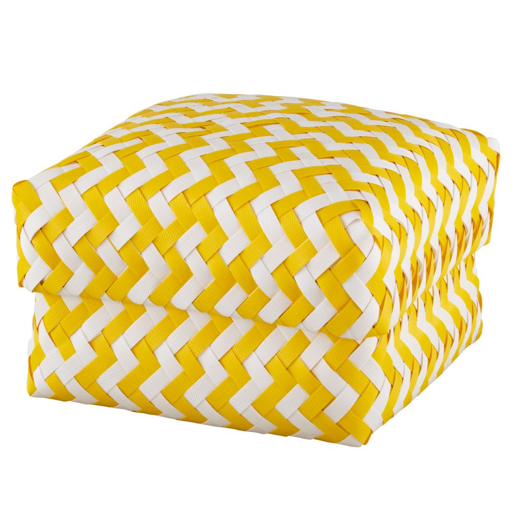 Medium  Zig Zag Basket (Yellow)