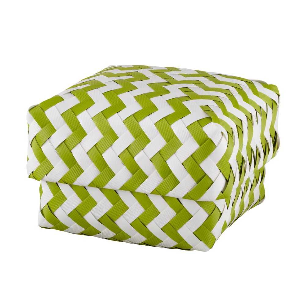 Small  Zig Zag Basket (Green)