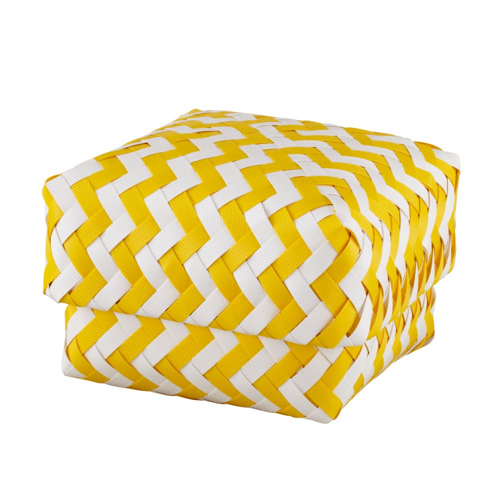 Small Yellow Zig Zag Basket