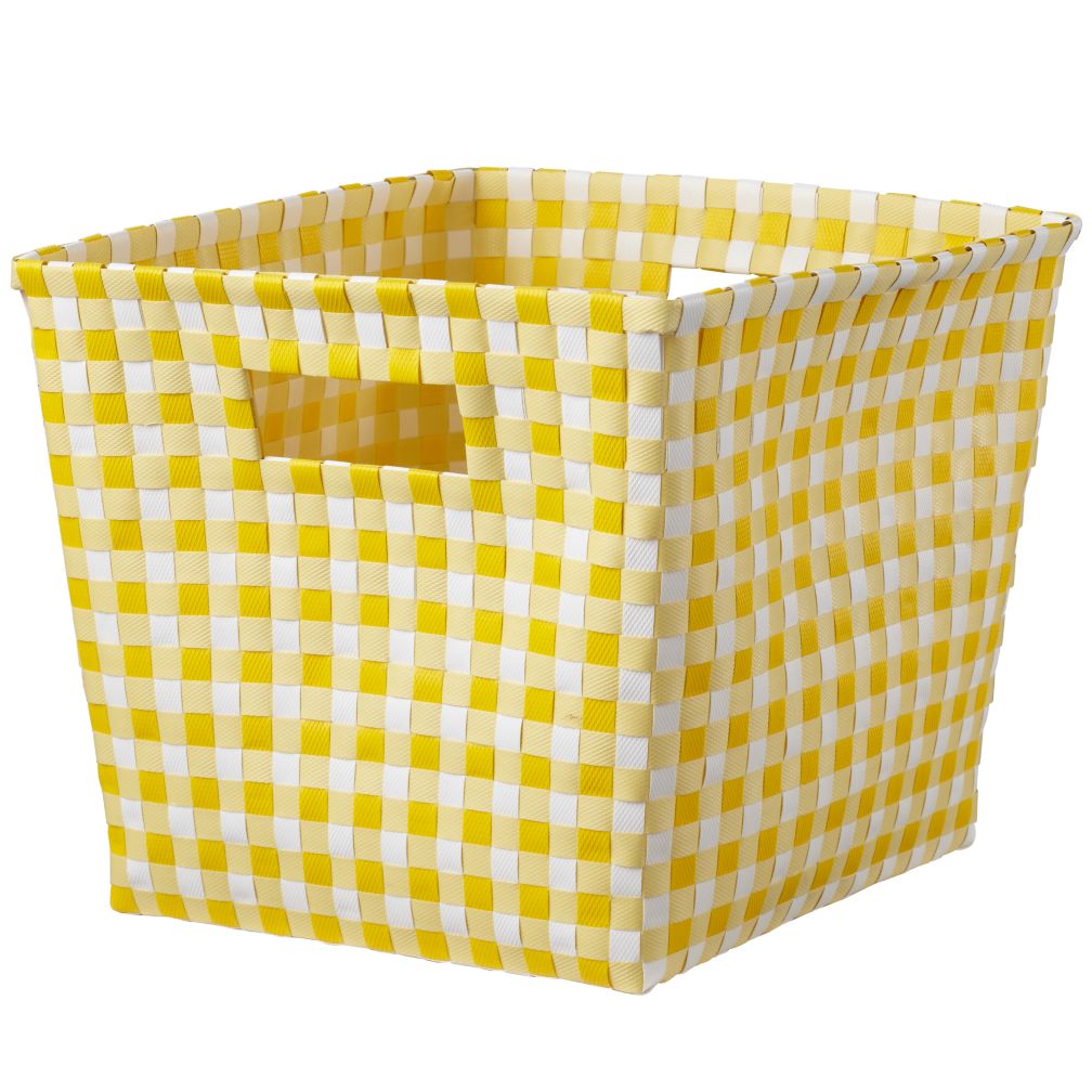 Bring In The Gingham Cube Bin (Yellow)