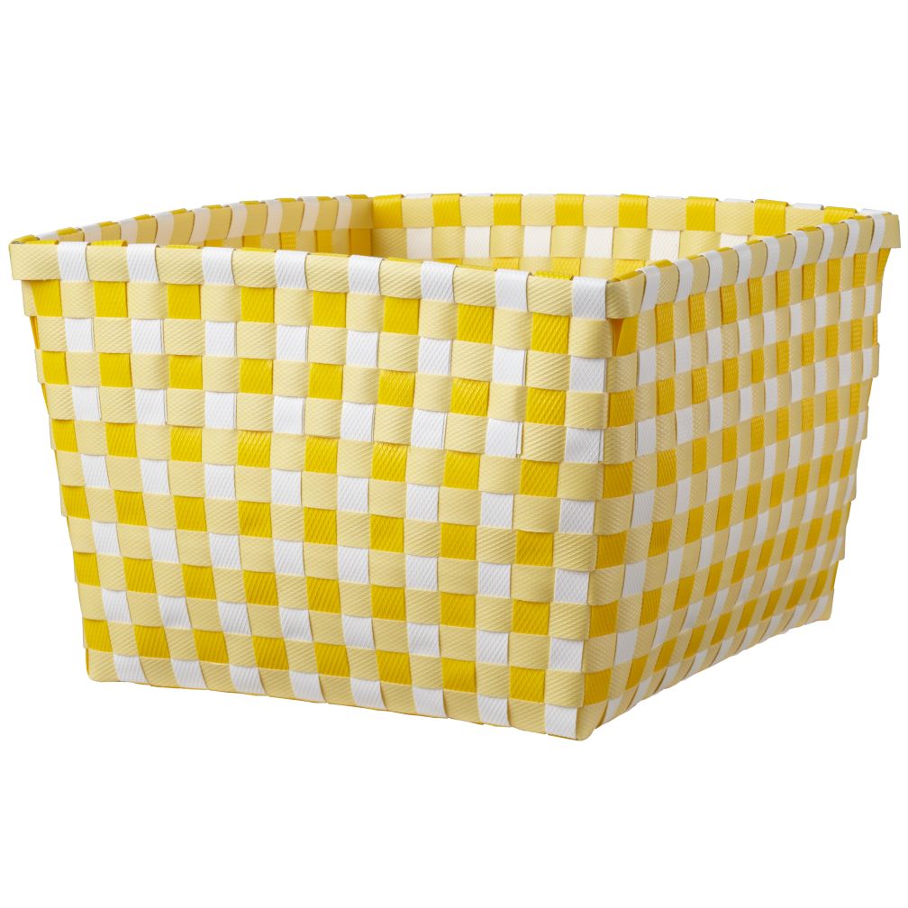 Gingham Shelf Bin (Yellow)