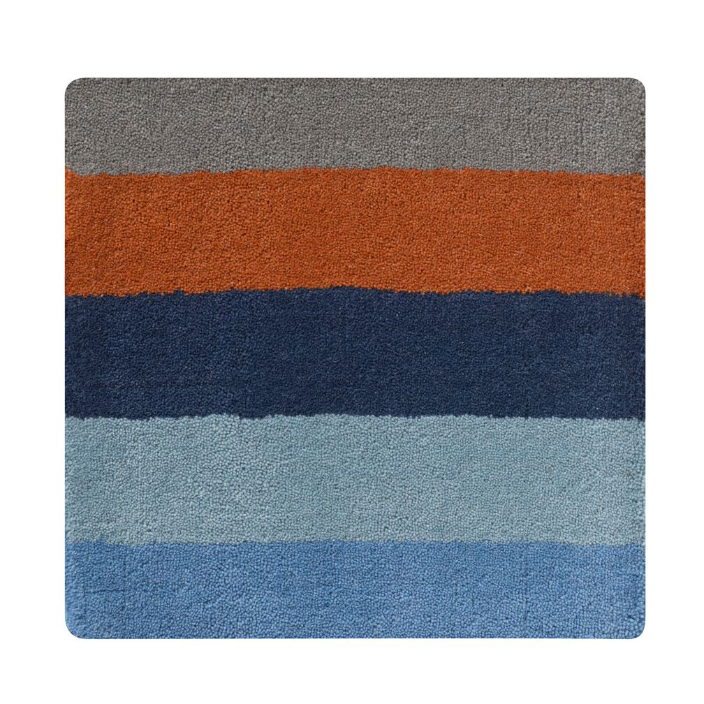 Bold Stripe Bold Stripe Rug Swatch (Blue-Orange)
