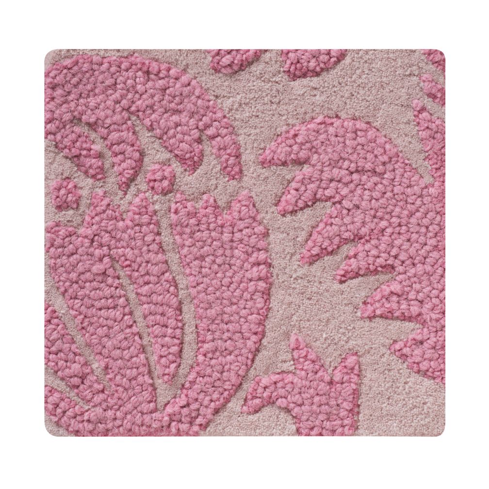 Pink Raised Floral Rug Swatch