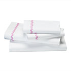 Queen Pink Ric Rac Sheet Set(includes 1 fitted sheet, 1 flat sheet and 2 cases)