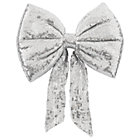Silver Sequin Bow Tree Topper
