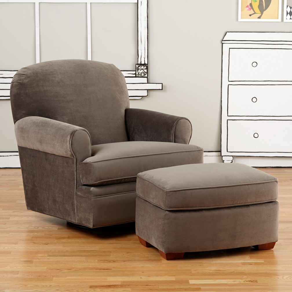 Dylan Swivel Glider & Ottoman (View Otter)