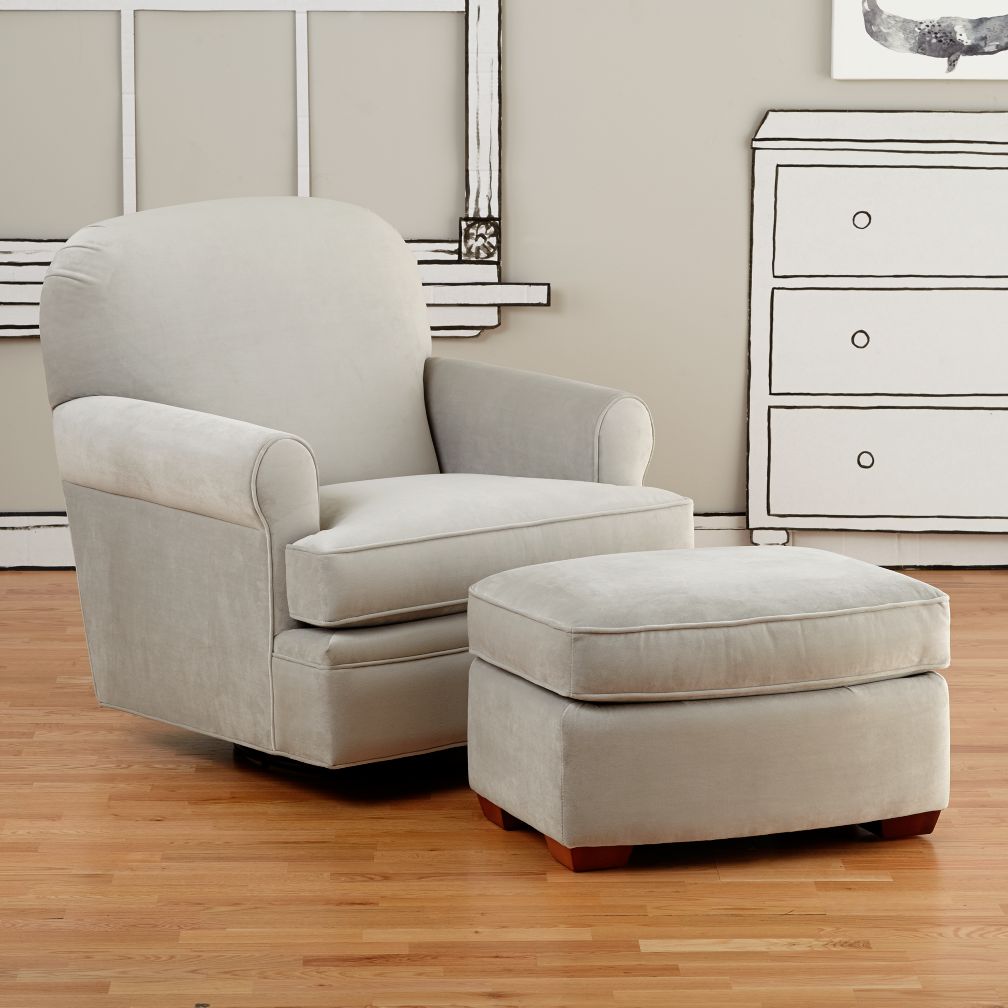 Dylan Swivel Glider & Ottoman (View Grey)