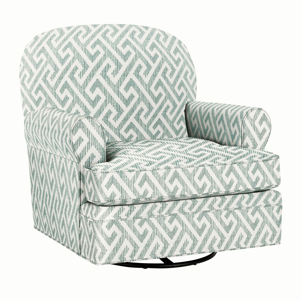 Dylan Swivel Glider & Ottoman (Teal)