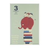 3 Children Riding an Elephant Framed Wall Art