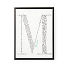 Personalized Black Framed with Green Font Alphabet Soup Wall Art