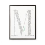 Alphabet Soup Personalized Wall Art (Green Font/w Black Frame)