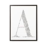 Alphabet Soup Personalized Wall Art (Pink Font/Black Frame)