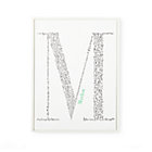 Personalized White Framed with Green Font Alphabet Soup Wall Art