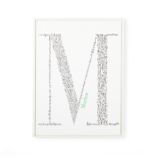 Alphabet Soup Personalized Wall Art (Green Font w/White Frame)