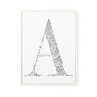 Personalized White Framed with Pink Font Alphabet Soup Wall Art