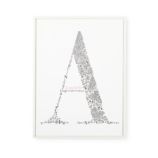 Personalized Alphabet Soup Wall Art (Pink Font w/White Frame)