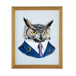 Painted Masterbeasts Framed Wall Art (Owl)