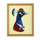 Painted Masterbeasts Framed Wall Art (Peacock)