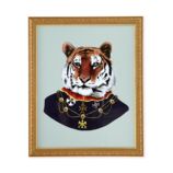 Painted Masterbeasts Framed Wall Art (Tiger)
