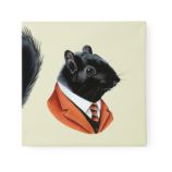 Black Squirrel Canvas Head Portrait