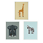Menagerie Animal Wall Art Set of 3A Savings of $20
