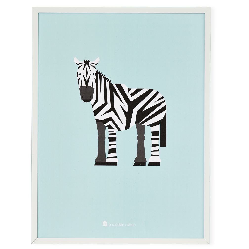 Modern Menagerie Framed Wall Art (Zebra)