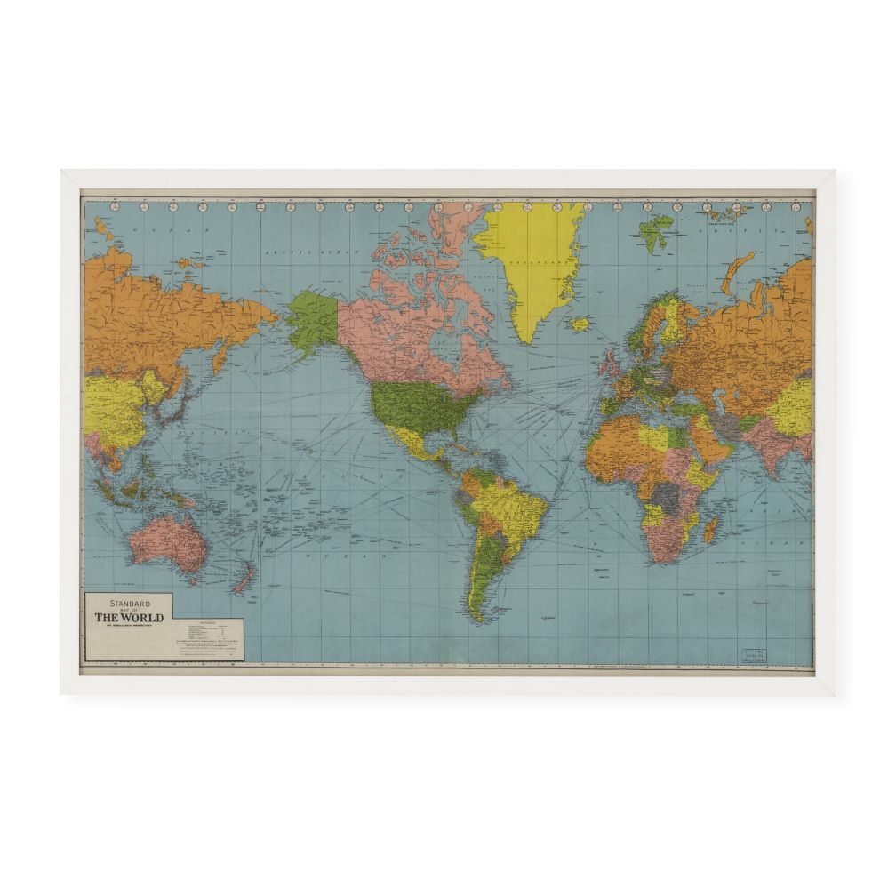 World Wide Framed Wall Map