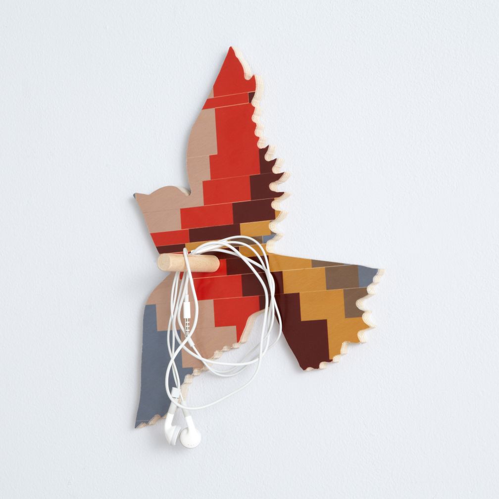 Flashy Forest Bird Wall Hook (Orange/Brown)