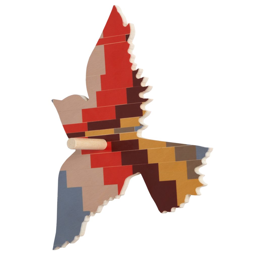 Flashy Forest Bird Wall Hook (Orange/Brown)