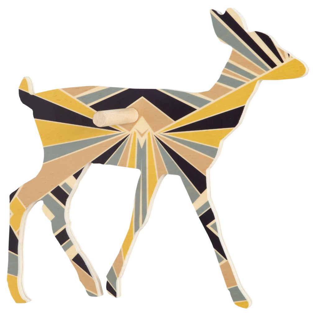 Flashy Forest Deer Wall Hook (Blue/Yellow)
