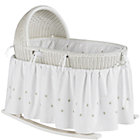 White Bassinet w/Green Bedding Set