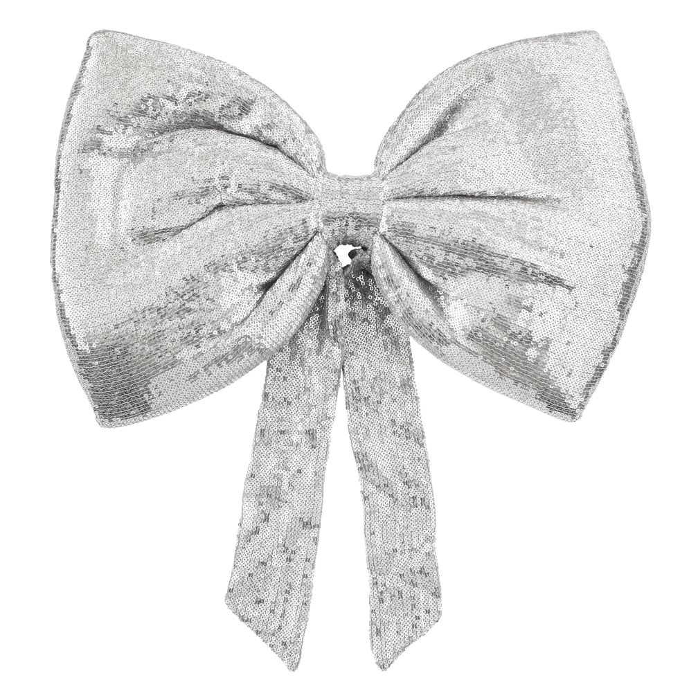 Giant Sequin Bow (Silver)