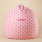 40" Pink Dots Personalized Beanbag Chair includes Cover and InsertFree embroidered personalization!