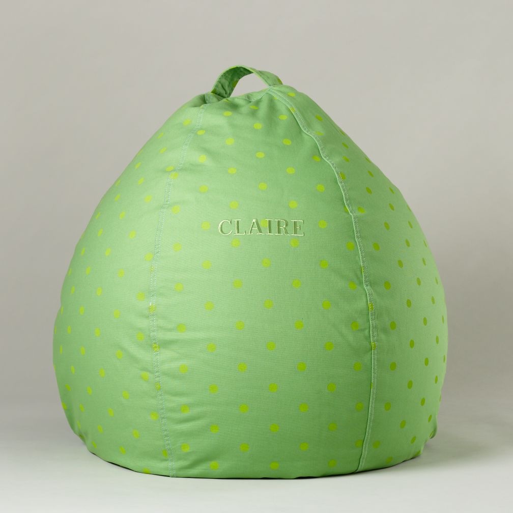 40" Personalized Green Dots Ginormous Beanbag Cover