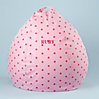 30" Pink Dot Personalized Beanbag Chair includes Cover and InsertFree embroidered personalization!