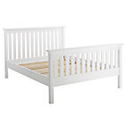 Full White Simple Bed