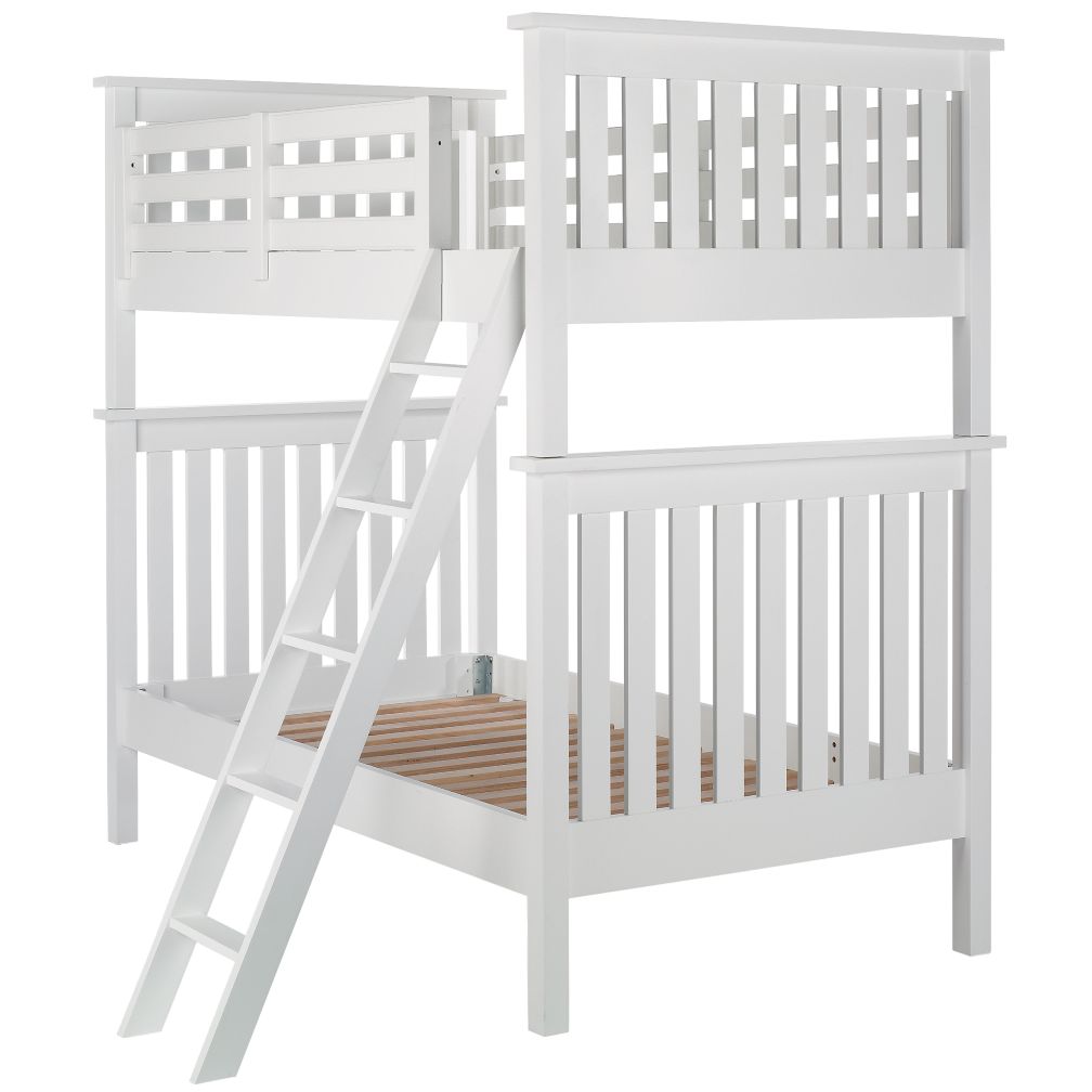 White Twin Simple Bunk Bed