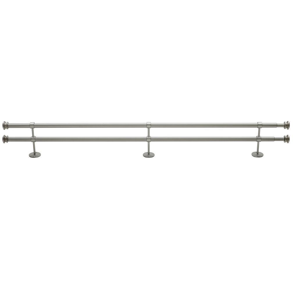 48-84" Nickel Button Cap Double Rod