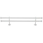28-48" White Button Cap Double Rod
