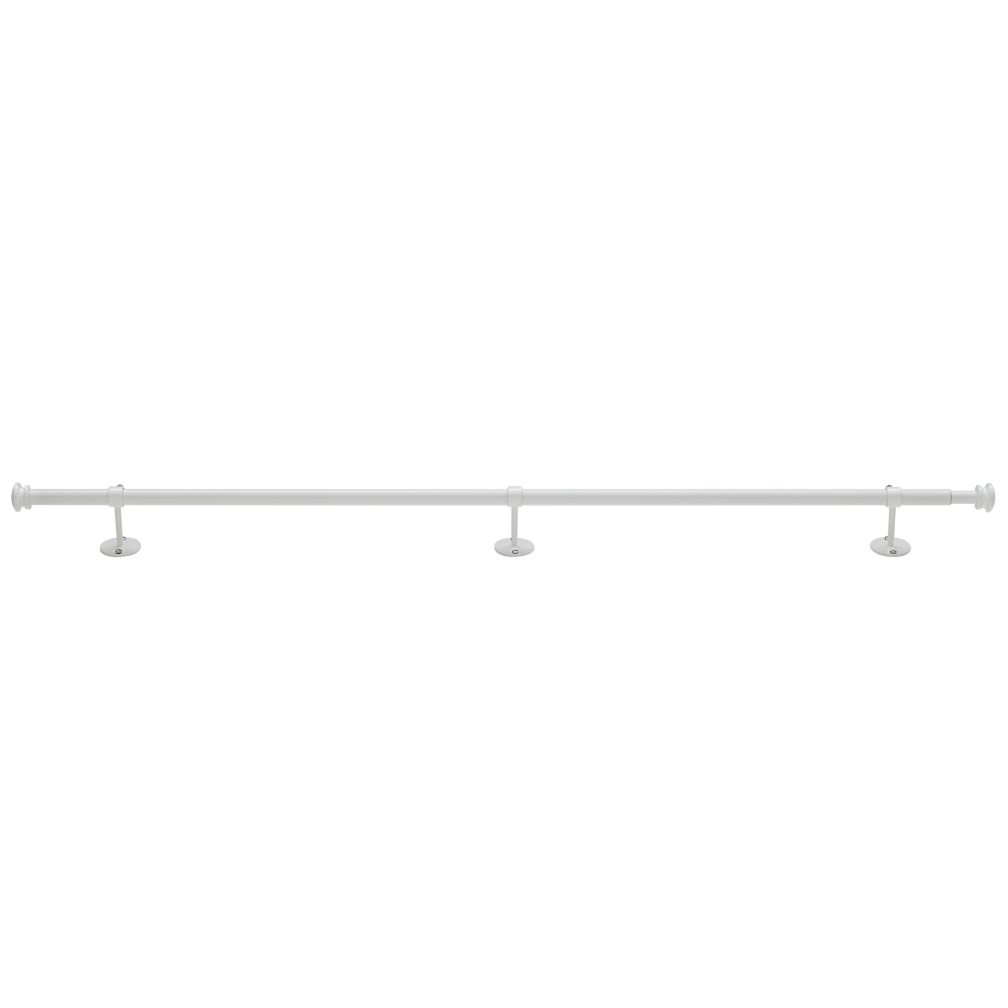 48-84" White Button Cap Single Rod